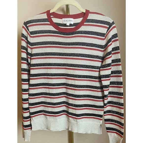 Chloe Stora Striped Sparkle Sweater Sz. 2 (US M) - Picture 10 of 10